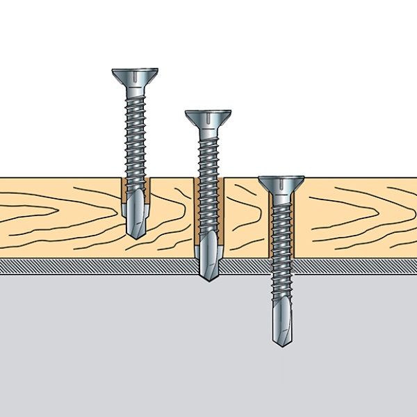 Саморез-флюгель, шлиц T25, оцинкованная сталь